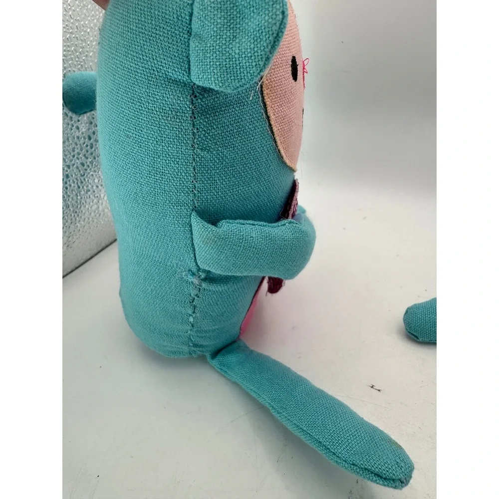 Cute Teal Monkey Plush Stuffed Animal‎ Glitter Heart Valentine Love